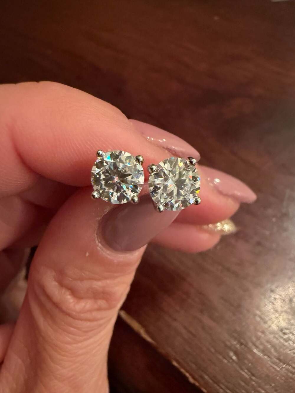 Diamond Stud Earrings Round Brilliant Cut White Gold